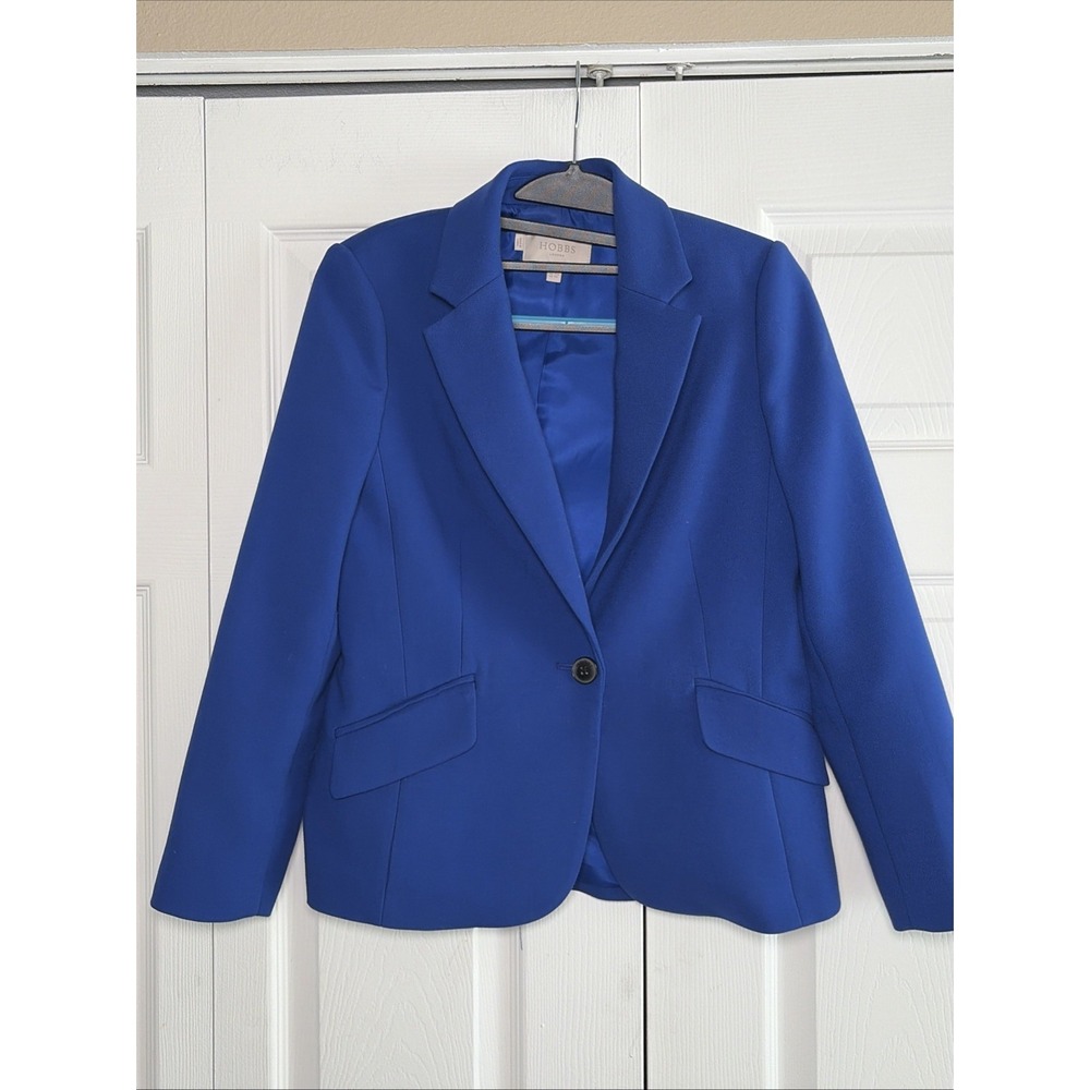 Hobbs London Tilda Blazer Womens Size 4 Royal Blue Tailored Career Jacket Office
